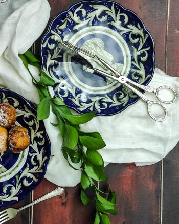 Assiette à dessert et présentoir Franceschini peints à la main 3