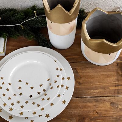 6-place dinner service with gold stars