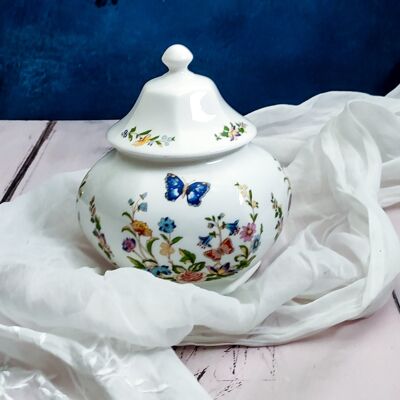 English porcelain cake holder with butterfly