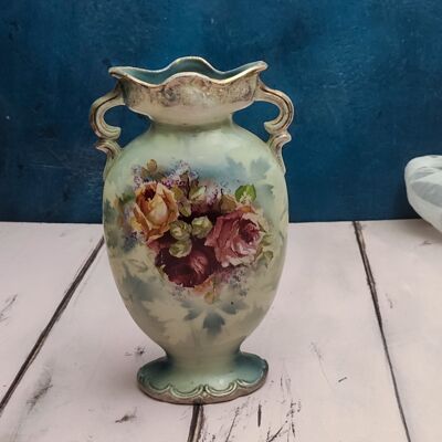 English porcelain vase with roses