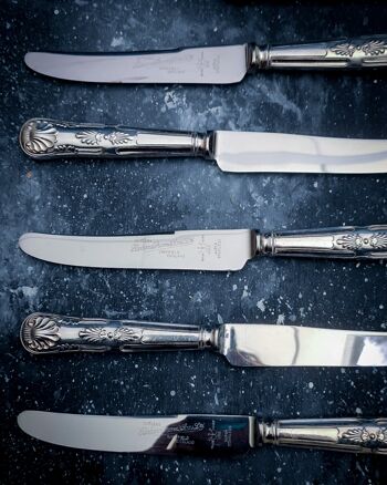 Six couteaux de table anglais Sheffield avec boîte d'origine 3