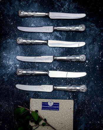 Six couteaux de table anglais Sheffield avec boîte d'origine 4
