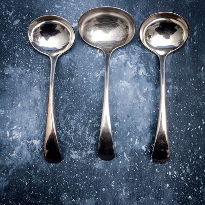 Set of three small ladles for sheffield service