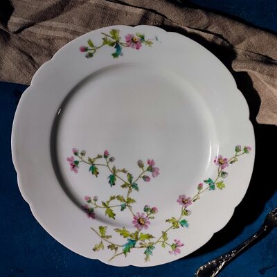 Assiette ronde Ginori avec fleurs