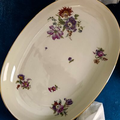 Richard Ginori porcelain tray with flowers