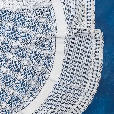 Round cotton lace tablecloth