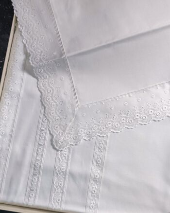 Parure de lit double en coton mako blanc 3