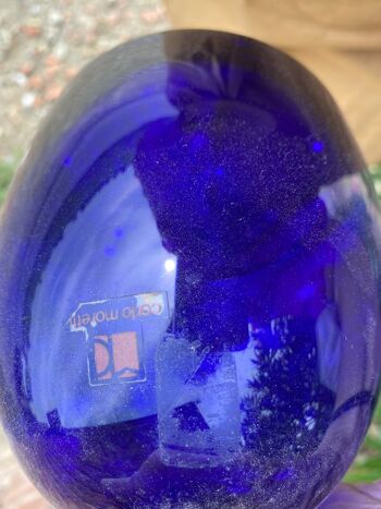 Flacon en verre de Murano bleu Carlo Moretti 3