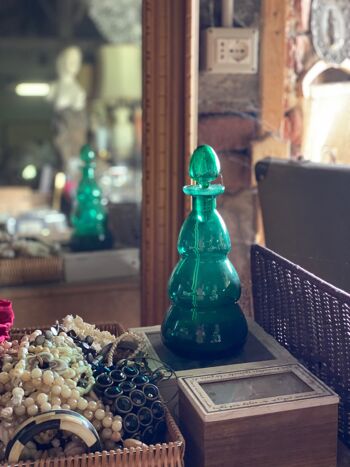 Bouteille en verre de Murano vert Carlo Moretti 4