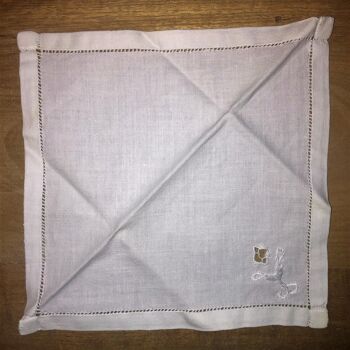 Dessous de thé brodé blanc avec 12 serviettes 5