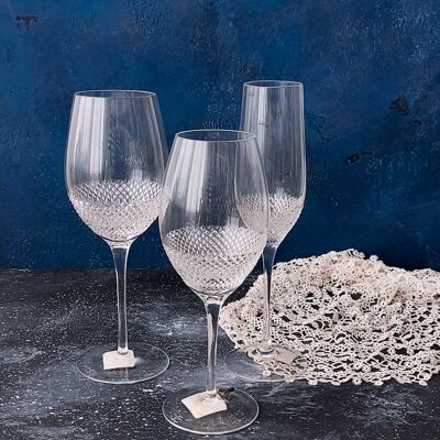 Six-place waterford crystal glass set