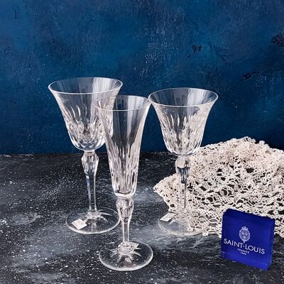 Crystal glassware set for 6 Saint Louis star model