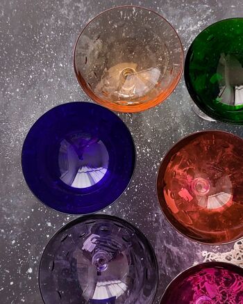 Paire de coupes bulles en cristal coloré saint louis 5