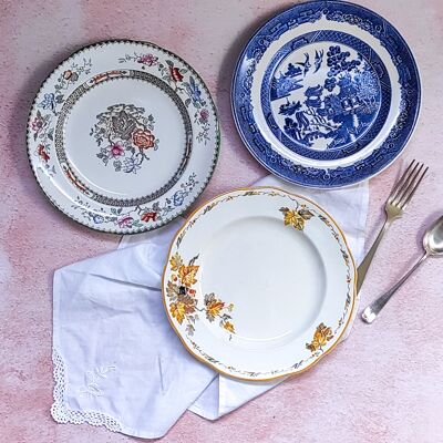 Trio of assorted English dessert plates