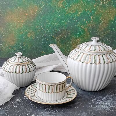 six sevres porcelain tea set