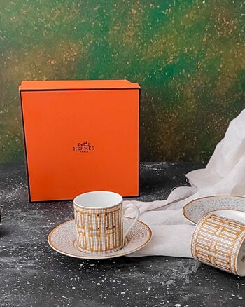 Paire de tasses à café Hermès à décor de mosaïque 2