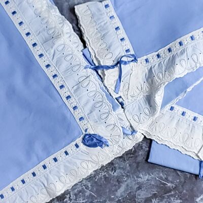 ensemble de draps en coton bleu clair san gallo
