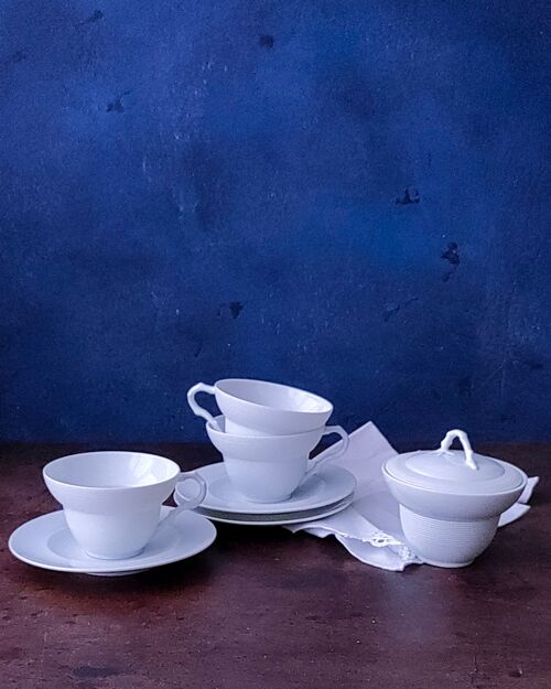 set da tè da 12 Richard Ginori porcellana bianca galatea