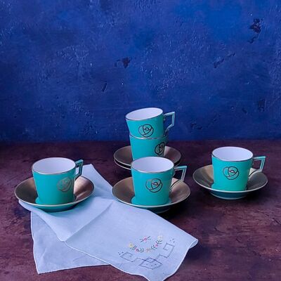 juego de cinco tazas de café richard ginori de la colección Claudio La Viola