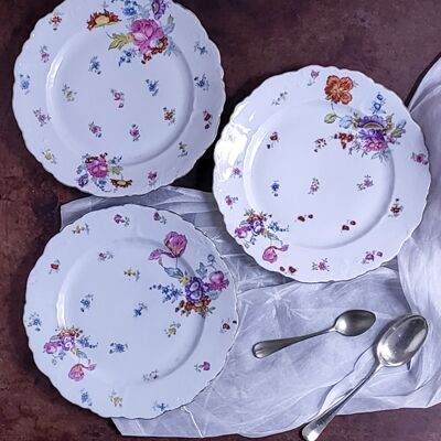 set of three plates from sweet flowers