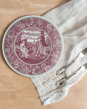 Assiette de service Spode décor rouge 2