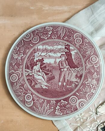 Assiette de service Spode décor rouge 4