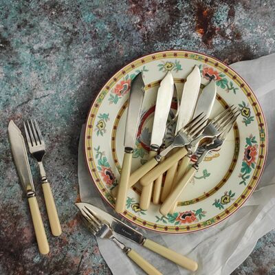 Sheffield fish cutlery set for six