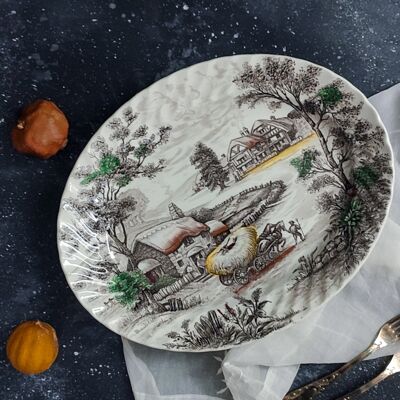English tray with countryside scenes