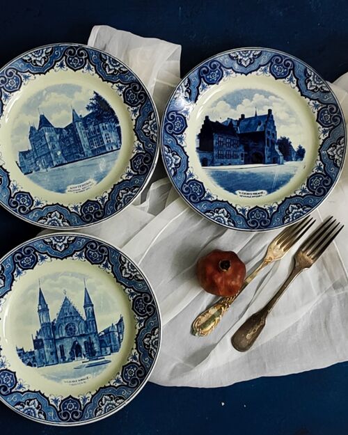 Set di 3 piatti in ceramica olandese