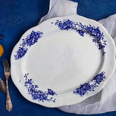 English tray with blue flowers
