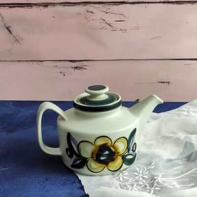 Hand painted teapot with flower