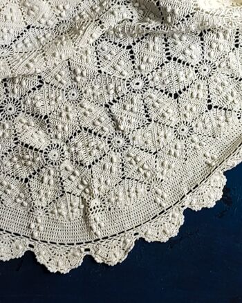 Nappe ronde au crochet motif étoile 4