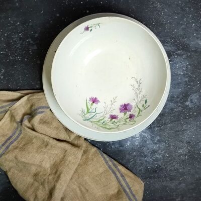 Bowl and serving plate set laveno with cornflowers