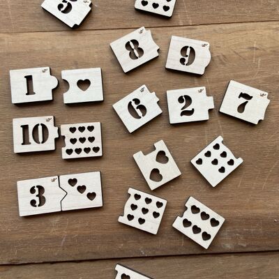 Puzzle cuori e numeri