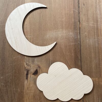 Luna e nuvola di legno