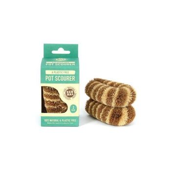 Eco Max Premium Tiger Pot Scourer éthique et durable, pack de 2 1