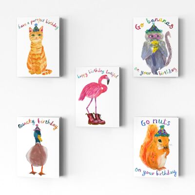 Pack of Five Birthday Cards 2