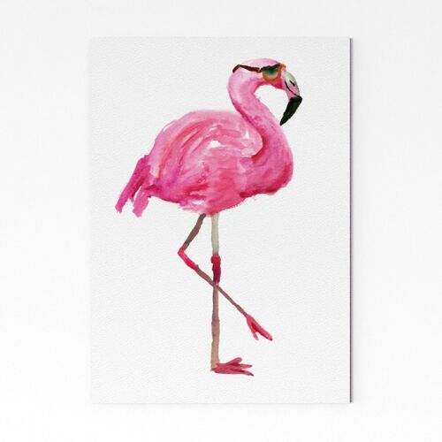 Flamingo in Sunglasses - A4
