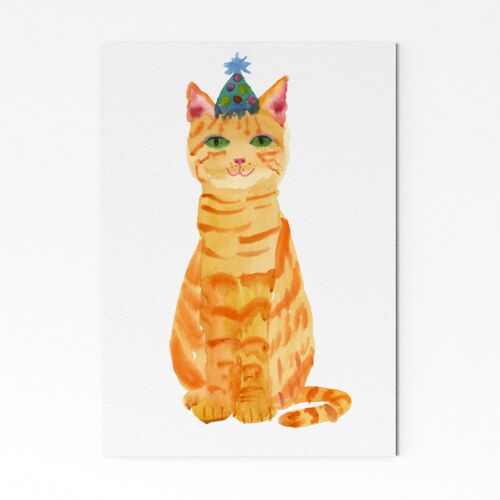 Ginger Party Cat - A4