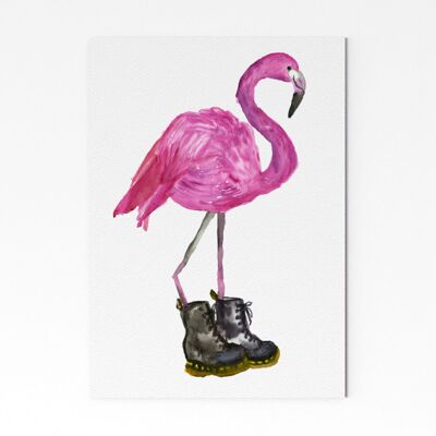 Flamingo in schwarzen Stiefeln 2 - A5
