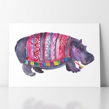 Hippopotame en poncho - A3 2