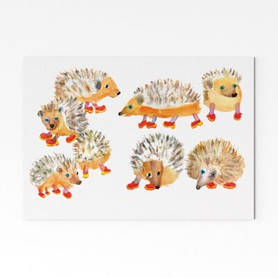 Hedgehogs in Clogs - A4