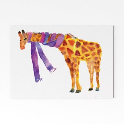 Girafe dans une écharpe - A3