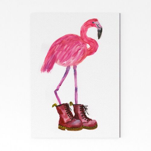Flamingo in Red Boots 2 - A3