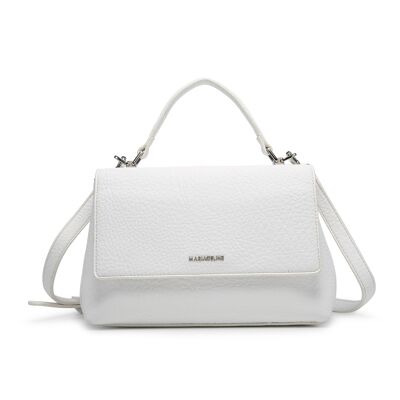 Lea big satchel bag white