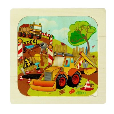 Puzzle aus Holz , Baustelle mit 16 Teilen