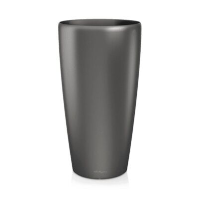 Récipient rond en plastique de différentes couleurs - anthracite