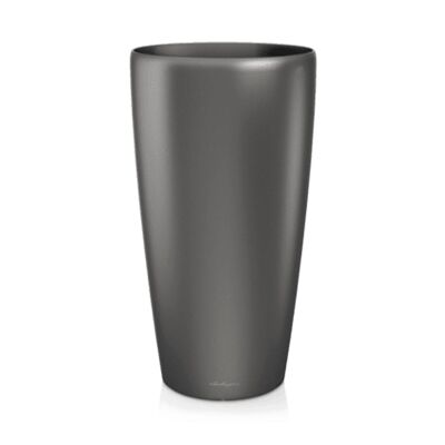 Round plastic container in various colors - anthracite
