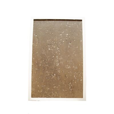 Marrone Pietra Chiaro - 30,5 x 61 cm - Cornice in plastica bianca