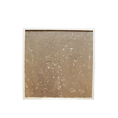 Marrone Pietra Chiaro - 61 x 61 cm - Cornice in plastica bianca